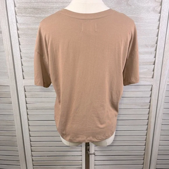 ISA & ELLA Organic Cotton Cropped Tee Light Brown-Large - Picture 2 of 2